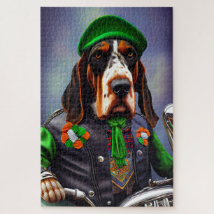 Bluetick Coonhound Fahrrad St. Patrick's Day Puzzle