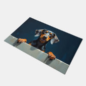 Bluetick Coonhound Fußmatten Kunst Fußmatte (Schrägansicht)