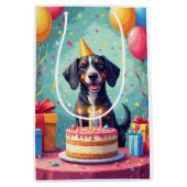Bluetick Coonhound Geburtstagsfeier Mittlere Geschenktüte (Vorderseite)