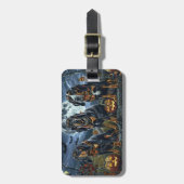 Bluetick Coonhound Halloween Spooky Gepäckanhänger (Vorderseite vertikal)