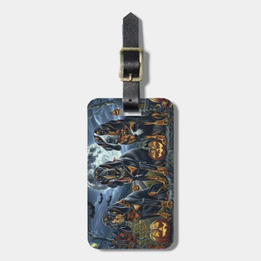 Bluetick Coonhound Halloween Spooky Gepäckanhänger (Vorderseite vertikal)