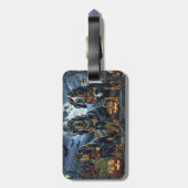 Bluetick Coonhound Halloween Spooky Gepäckanhänger (Rückseite vertikal)