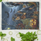 Bluetick Coonhound Halloween Spooky Geschirrtuch (Gefaltet)