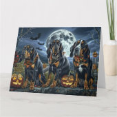 Bluetick Coonhound Halloween Spooky Karte (Vorderseite)