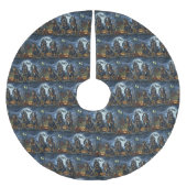 Bluetick Coonhound Halloween Spooky Polyester Weihnachtsbaumdecke (Vorderseite)