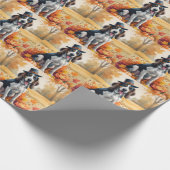 Bluetick Coonhound Herbstleaves Erntedank Art Geschenkpapier (Ecke)