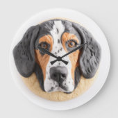 Bluetick Coonhound Hund 3D Inspiriert Große Wanduhr (Vorderseite)