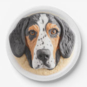 Bluetick Coonhound Hund 3D Inspiriert Pappteller (Vorderseite)