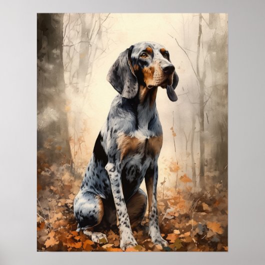 Bluetick Coonhound Hund Art Print Poster (Vorne)