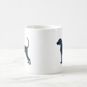 Bluetick Coonhound Hund Black Watercolor Silhouett Kaffeetasse (Mittel)