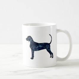 Bluetick Coonhound Hund Black Watercolor Silhouett Kaffeetasse