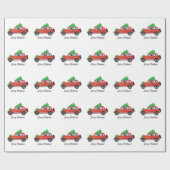 Bluetick Coonhound Hund fahren Weihnachtswagen Geschenkpapier (Flach)