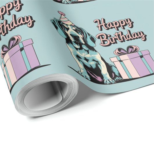 Bluetick Coonhound Hund farbenfroh Geschenkpapier (Rolleneckpunkt)