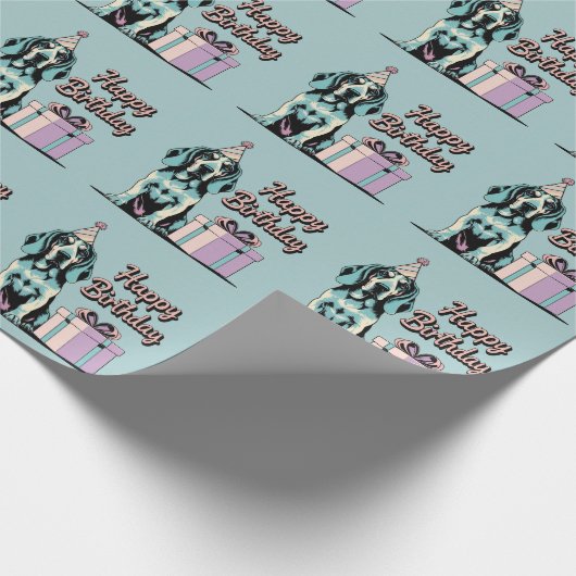 Bluetick Coonhound Hund farbenfroh Geschenkpapier (Ecke)