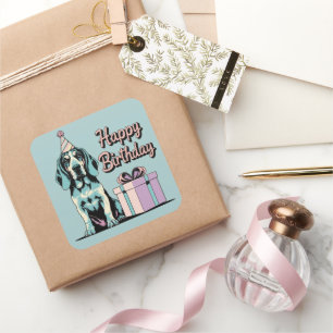 Bluetick Coonhound Hund farbenfroh Quadratischer Aufkleber