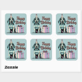 Bluetick Coonhound Hund farbenfroh Quadratischer Aufkleber (Blatt)