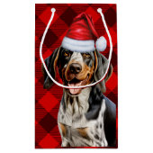 Bluetick Coonhound Hund Festivals Kariert Weihnach Kleine Geschenktüte (Rückseite)