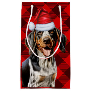 Bluetick Coonhound Hund Festivals Kariert Weihnach Kleine Geschenktüte