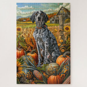 Bluetick Coonhound Hund Herbsternte Erntedankfest Puzzle