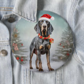 Bluetick Coonhound Hund im Schnee Weihnachten Button (Beispiel)