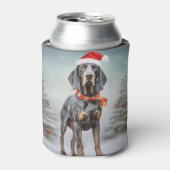 Bluetick Coonhound Hund im Schnee Weihnachten Dosenkühler (Kanne Vorderseite)
