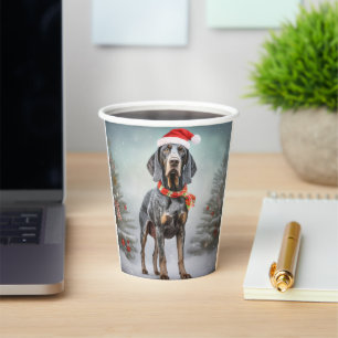 Bluetick Coonhound Hund im Schnee Weihnachten Pappbecher