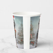 Bluetick Coonhound Hund im Schnee Weihnachten Pappbecher (Rechts)