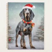 Bluetick Coonhound Hund im Schnee Weihnachten Planer (Vorderseite)
