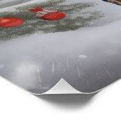 Bluetick Coonhound Hund im Schnee Weihnachten Poster (Ecke)