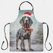 Bluetick Coonhound Hund im Schnee Weihnachten Schürze (Vorderseite)
