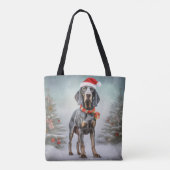 Bluetick Coonhound Hund im Schnee Weihnachten Tasche (Rückseite)