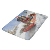 Bluetick Coonhound Hund in Sledge Weihnachten Badematte (Schrägansicht)