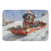 Bluetick Coonhound Hund in Sledge Weihnachten Badematte (Vorderseite)