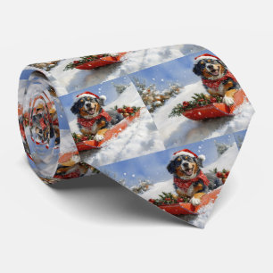 Bluetick Coonhound Hund in Sledge Weihnachten Krawatte