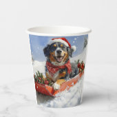 Bluetick Coonhound Hund in Sledge Weihnachten Pappbecher (Rückseite)