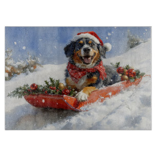 Bluetick Coonhound Hund in Sledge Weihnachten Schneidebrett