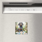 Bluetick Coonhound Hund mit Ostereiern Urlaub Magnet (In Situ (Geschirrspüler))
