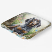 Bluetick Coonhound Hund mit Ostereiern Urlaub Pappteller (Gewinkelt)