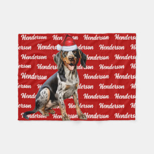 Bluetick Coonhound Hund Name Weihnachtsfeiertag Fleecedecke
