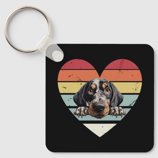 Bluetick Coonhound Hund Schlüsselanhänger (Vorderseite)
