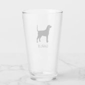 Bluetick Coonhound Hund Silhouette Personalisiert Glas (Rückseite)
