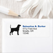 Bluetick Coonhound Hund Silhouette Rücksendeadress (Insitu)