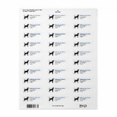 Bluetick Coonhound Hund Silhouette Rücksendeadress (Vorne)