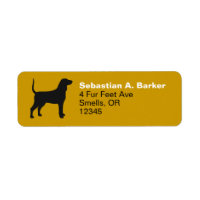 Bluetick Coonhound Hund Silhouette Rücksendeadress