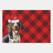 Bluetick Coonhound Hund Urlaub Kariert Weihnachten Geschenkpapier Set (Vorderseite 3)