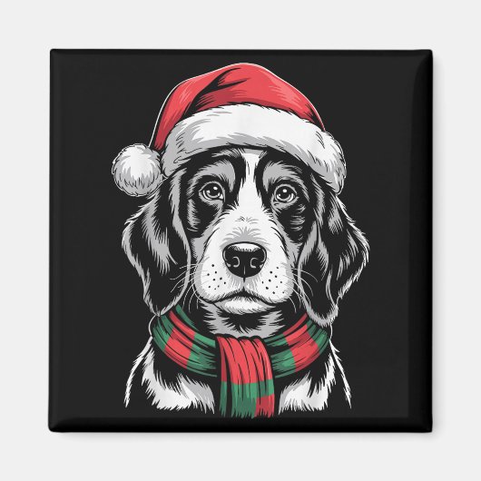 Bluetick Coonhound Hund Weihnachtsmannmütze F Chri Magnet (Vorne)