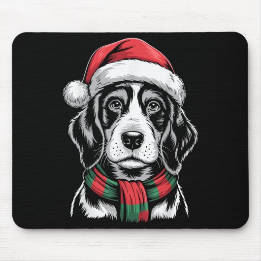 Bluetick Coonhound Hund Weihnachtsmannmütze F Chri Mousepad (Vorne)