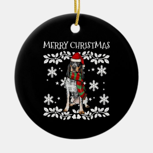 Bluetick Coonhound Hund Weihnachtsschmuck Weihnach (Vorne)