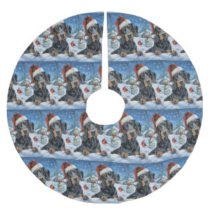 Bluetick Coonhound Hund Winterwunderland Weihnacht Polyester Weihnachtsbaumdecke