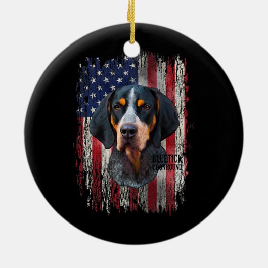 Bluetick Coonhound Hunde Eigentümer Mama Vater Lie Keramik Ornament (Hinten)